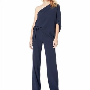 Halston Heritage One shouldered draped jumpsuit. Holiday outfit! size O